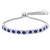 Sapphire Bracelet 1/8 ct Diamonds Sterling Silver