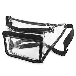 Front view of clear fanny pack