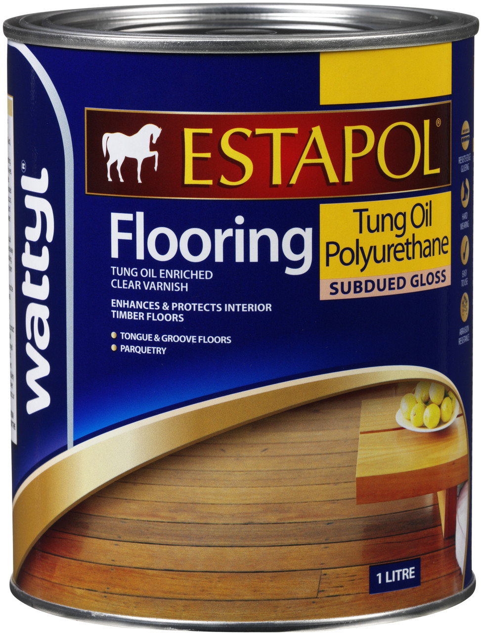 1ltr Wattyl Estapol Floor Tung Oil Polyurethane Strathalbyn H