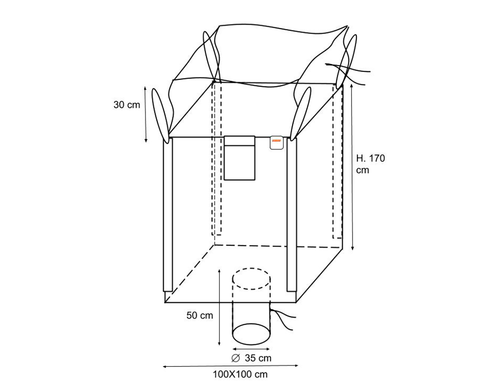 Big Bags cm 100x100 H170, 1500Kg, SF 5:1 (BBTBCD)