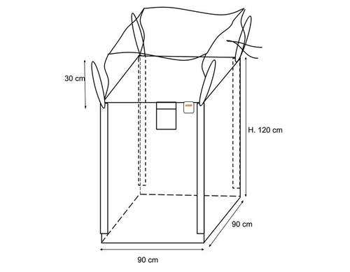 Big Bags cm 090x090 H120, 1000Kg, SF 5:1 (BBTFOA)