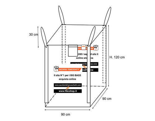 Big Bags cm 090x090 H120, 1000Kg, SF 5:1 (BBTGJ5)