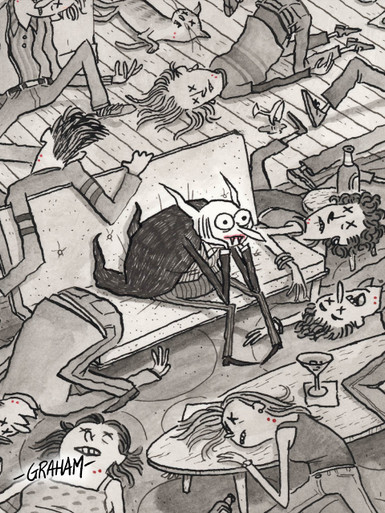 Vampire Dead Party Greeting  Card