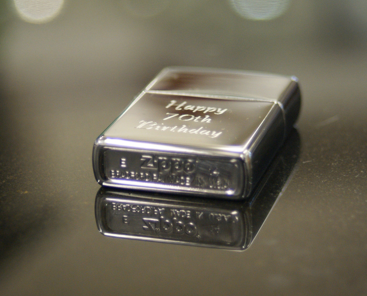 Personalised High Polished Chrome 250 Genuine Zippo Lighter