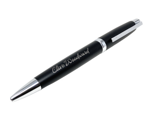 Thick black personalised ballpoint pen engraved with name Thick black personalised ballpoint pen engraved with name