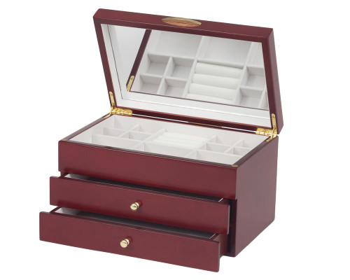 Personalised Cherrywood Jewellery Box With Drawers