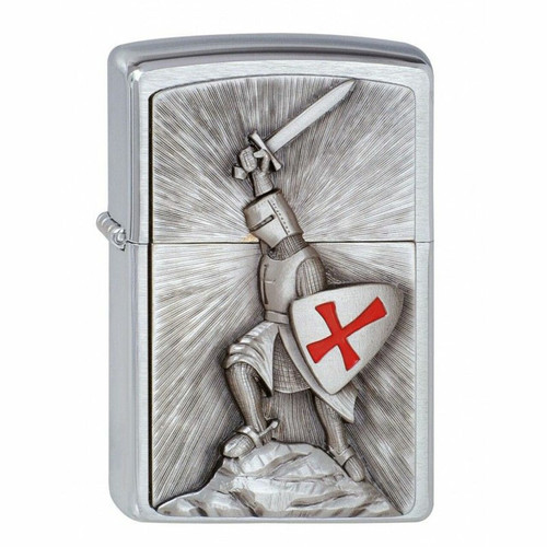 Personalised Crusade Victory Brushed Chrome Genuine Zippo Lighter