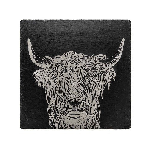 Highland cow slate pot trivet stand