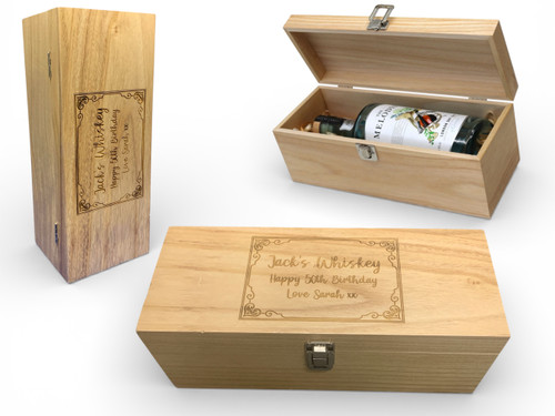 Personalised whisky bottle presentation box  - birthday anniversary gift