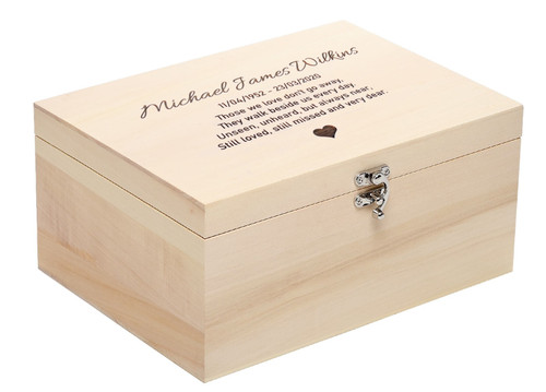 Personalised Luxury Pale Wood Ashes Casket