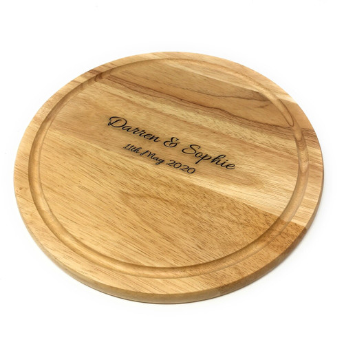 Personalised Heveawood Small Circular Chopping/Bread Board