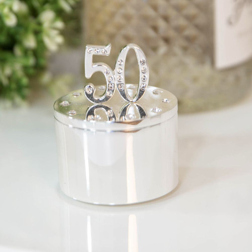 Personalised 50th Birthday Milestone Jewellery/Trinket box