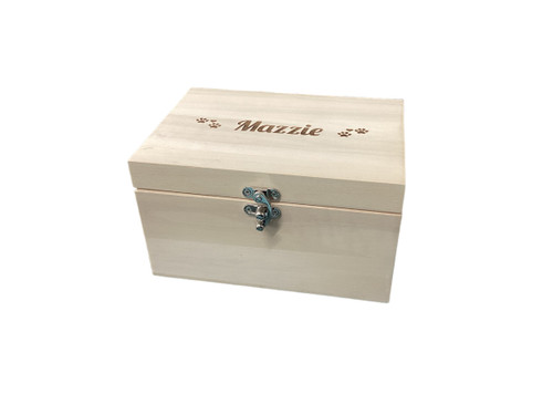 Personalised Luxury Pale Wood Pet Memorial Ashes Casket - Small