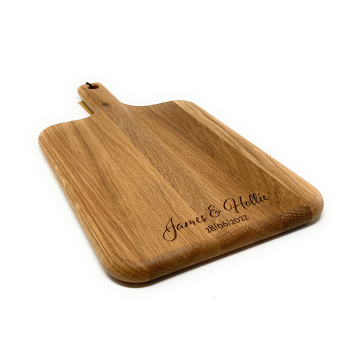 Personalised 36cm T & G Rustic Farmhouse Oak Wooden Chateau Chopping board