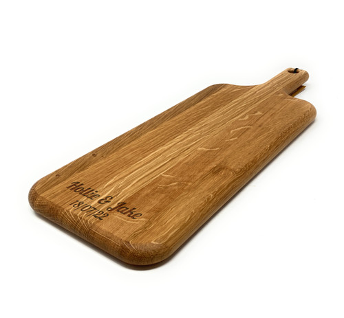 Personalised 45cm T & G Rustic Farmhouse Long Oak Wooden Chateau Chopping board