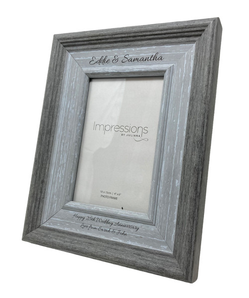 Personalised 5" X 7" Grey Washed Wood Effect Picture Frame