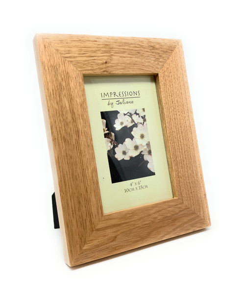 Personalised 4" X 6" Oak Wood Effect Flat Edge Picture Frame