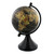 Decorative Small Black 10cm Globe Metal & Wooden Base - School Home Travel Ornament Gift