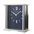 A square silver-toned mantel clock with a dark face, white hour markers, and silver hands. The clock features the text WM. WIDDOP EST 1883 and a silver plaque engraved with David, Happy 50th Birthday, Love Sarah xx.