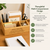 Lifestyle Image showing features and benefits of bamboo desk organiser.