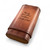Personalised robusto leather cigar case in antique tan – closed view