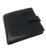 Personalised black leather Visconti bi‑fold wallet (front view)