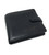 A genuine black leather cash and card bi -fold wallet. Engraved with name and initials on soft touch leather and message inside. Fits comfortably in hand and convenient to carry.  Closing tab on front to keep all cards securely safe.