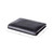 Slim profile of black leather RFID card wallet in pocket