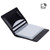 Interior view of black RFID leather card wallet with multiple card slots