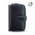 Aqua & black personalised leather purse with engraving - RFID blocking cash and coin wallet