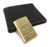 Personalised Oil Tanned Leather Wallet & Brushed Brass Zippo Lighter Gift Set