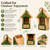 Promotional image of wooden bird  feeder with decorative green front. Main 2 images show product dimensions and 4 smaller close up images below showing main selling points. Heading at the top "Crafted for outdoor enjoyment" and accompanying text below.