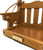 Side view of personalised bird feeder swing with engraved plaque.