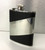 Personalised Diagonal Stainless Steel & Black Leather Hip Flask