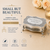 Dimensions image with arrows A rectangular silver-toned metal trinket box featuring a polished finish, a hinged lid with a central smooth oval panel, and intricate embossed vine patterns on the sides.