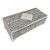 Personalised antique silver decorative jewellery box with engraved message on top.