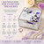 A square glass jewellery box with a silver metal frame, featuring a purple and white butterfly and floral design on the lid. A metal plaque on the front is engraved with "Happy 18th Holly All my Love Nana xx". Dimensions are 5 cm by 10 cm by 10.5 cm