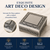 promotional image showing intricate art deco pattern on small silver trinket box.