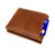Rear Tap & Go compartment of oak tan RFID leather wallet Rear Tap & Go compartment of oak tan RFID leather wallet