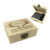 Personalised whiskey stones gift set in wooden box with antlers design and engraved message
