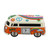 Orange "60's Hippie" Camper Van Miniature Clock - Birthday Collectable Anniversary Novelty Gift