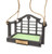 Personalised sunset bird feeder seat with custom engraved wooden plaque and swing-style design