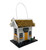 Handmade personalised Irish cottage bird house – front view with engraved plaque