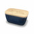 Personalised Ceramic And Oak Blue Butter Dish - Engraved Gift