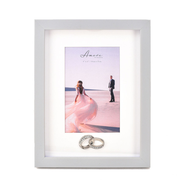 Personalised 4" X 6" Entwined Wedding Rings Anniversary Picture Frame