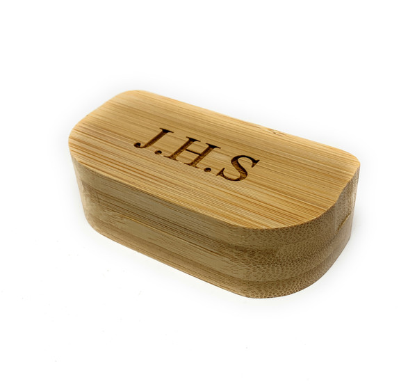 Personalised Bamboo 3 Compartment Compact Pill Case - Engraved Travel Medical Health Gift