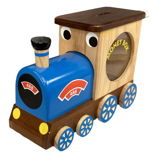 Personalised Childrens  Wooden Train Money Box - Best Seller