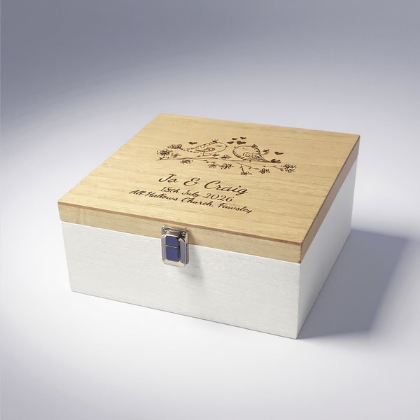 personalised wooden keepsake box engraved