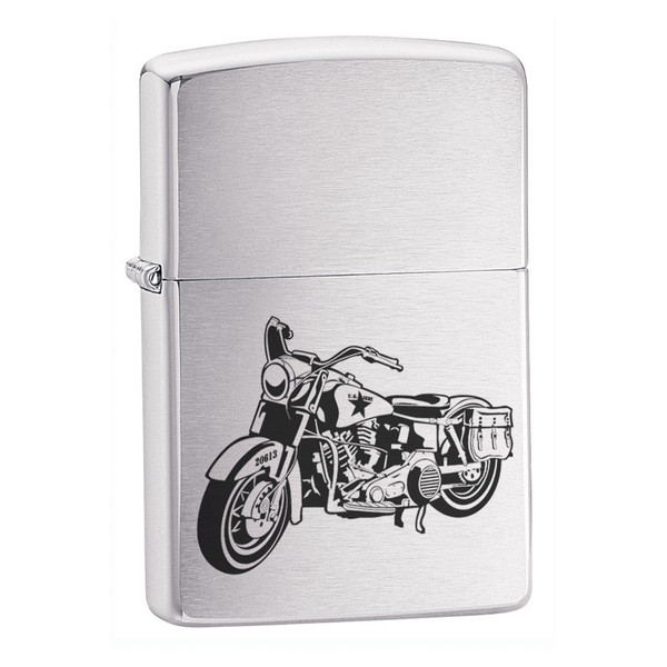 Personalised Harley Style Design Brushed Chrome Zippo Lighter