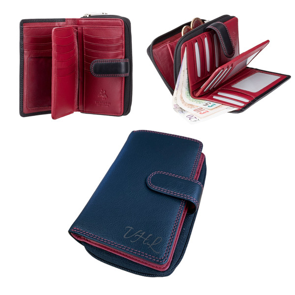 Personalised RFID Luxury Red & Black Cash & Coin Purse (Best Seller)